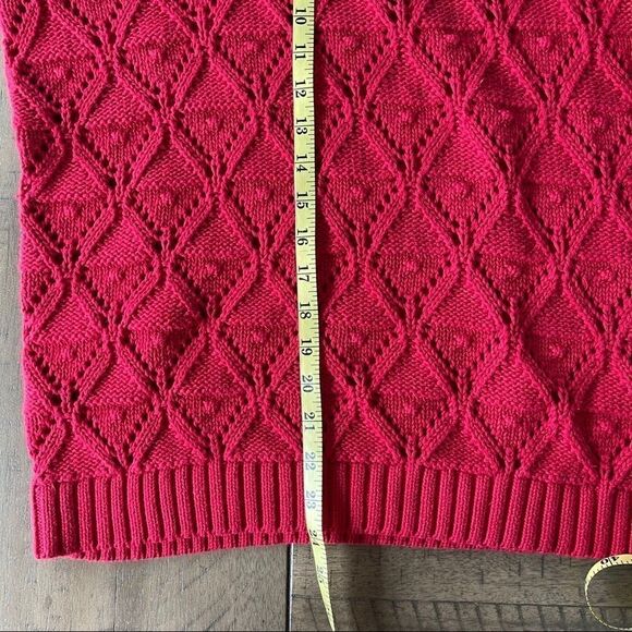 Tommy Hilfiger Red 100% Cotton Textured Sweater - Picture 6 of 8